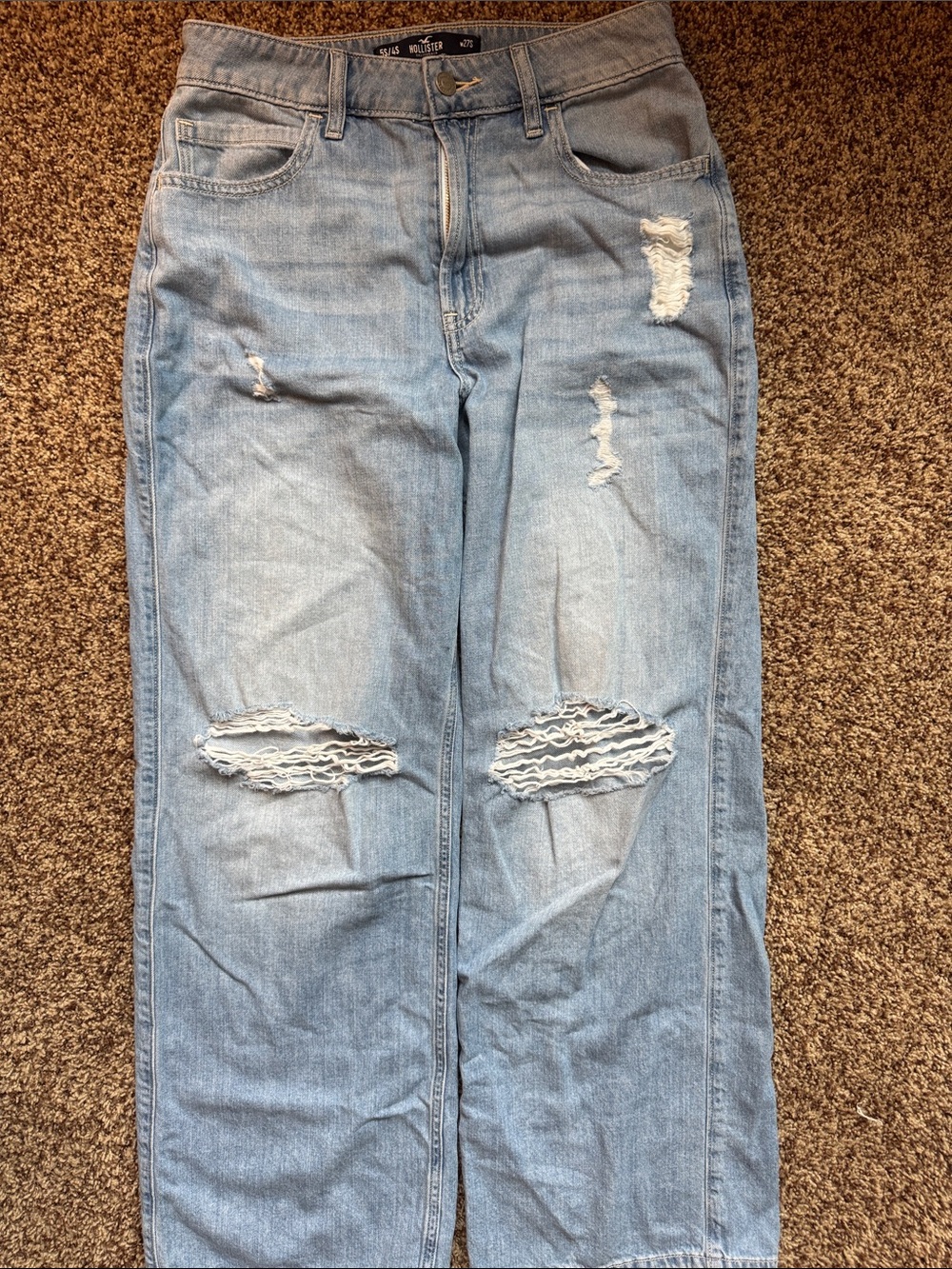 Hollister Light Blue Distressed Boyfriend Jeans